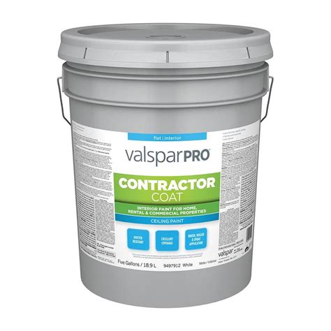 Valspar Pro Contractor Coat Flat Ceiling White Latex Paint Actual Net
