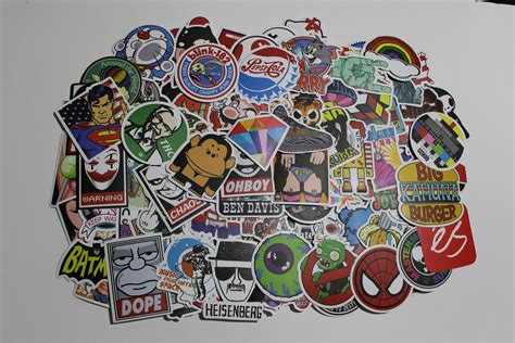 100 Random Matte Cool Vinyl Sticker Decal Pack Skateboard
