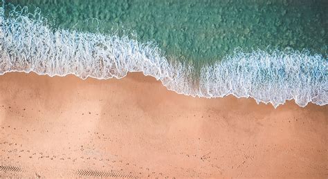 Hd Wallpaper Aerial View Photography Of Ocean Beach Birds Eye View