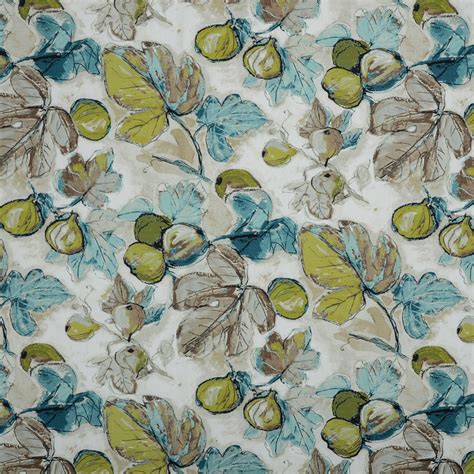 Teal Blue And Green Contemporary Print Upholstery Fabric By The Yard M7322