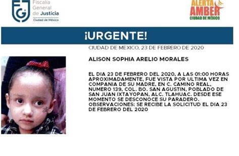 Emiten Alerta Amber Por Niña De Tres Años Desaparecida En Cdmx Telediario México