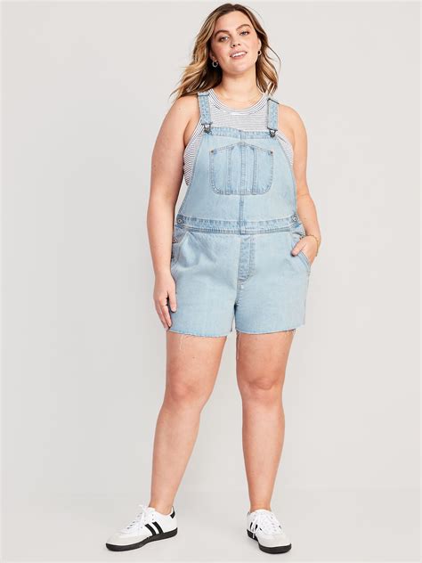 slouchy straight non stretch jean cut off short overalls 3 5 inch inseam old navy