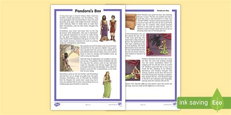 Pandoras Box Ancient Greek Myth Story Teacher Made