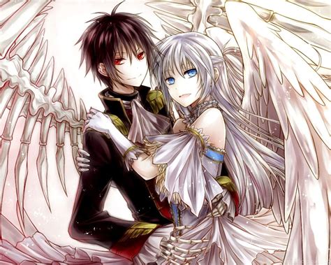 Anime Angel And Demon Love 1920x1200 Desktop Background