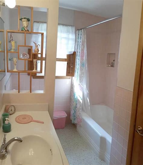 Julies Bathroom Using 4 Pink Tile From Classic Tile Retro Renovation