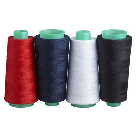 Birch Polyester Overlocking Thread 4 Pack Red Navy Black And White