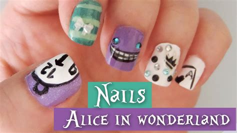 Alice In Wonderland 2 Inspired Nail Art Tutorial Youtube