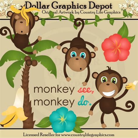 Monkey See Monkey Do Clip Art 100 Dollar Graphics Depot