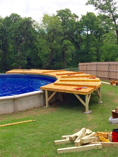 Diy Above Ground Pool Deck Ideas On A Budget Build Yourself An Above Ground Pool With A Deck