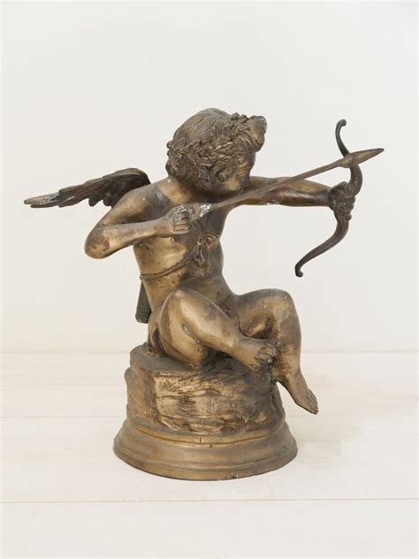 Antique French Brass Cupid Sculpture Decorative Antiques Uk