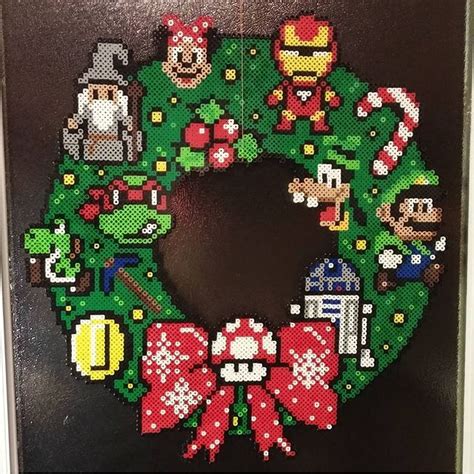 Gaming Christmas Wreath Perler Beads By Jfkeeling Christmas Bead