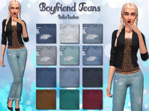 The Sims Resource Boyfriend Jeans By Lollaleeloo