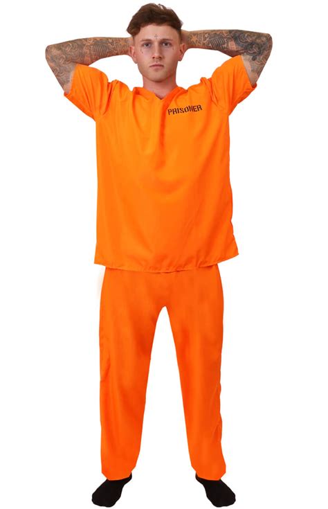Mens Orange Prisoner Costume I Love Fancy Dress