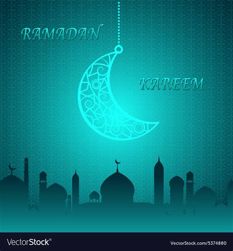 Blue Theme Ramadan Kareem Background Royalty Free Vector