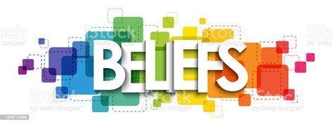 Beliefs Rainbow Gradient Typography Banner Stock Illustration