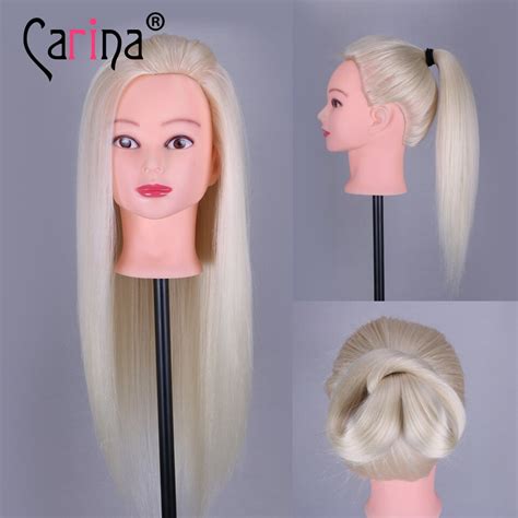 55cm Blonde Long Hair Training Head Professional Bride Hairdressing Mannequin Dolls Good Quality