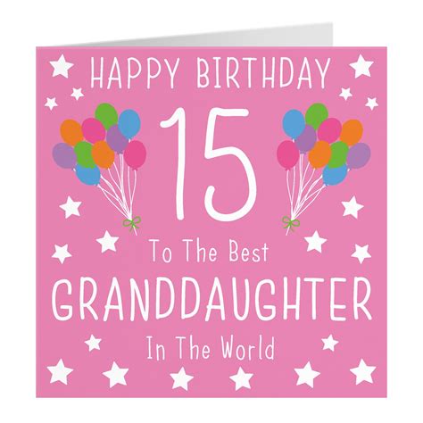 Granddaughter 15th Birthday Card Happy Birthday 15 To Etsy