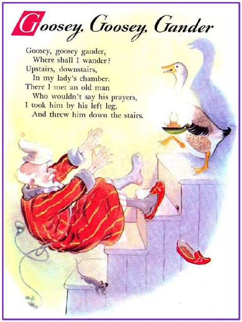 Goosey Goosey Gander Nursery Rhymes Poems Rhymes Songs Rhymes Lyrics