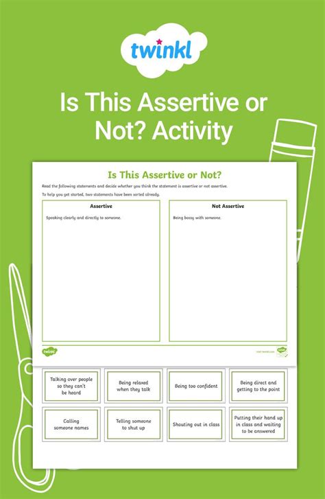 Is This Assertive Behavior Or Not Sorting Activity Sorting