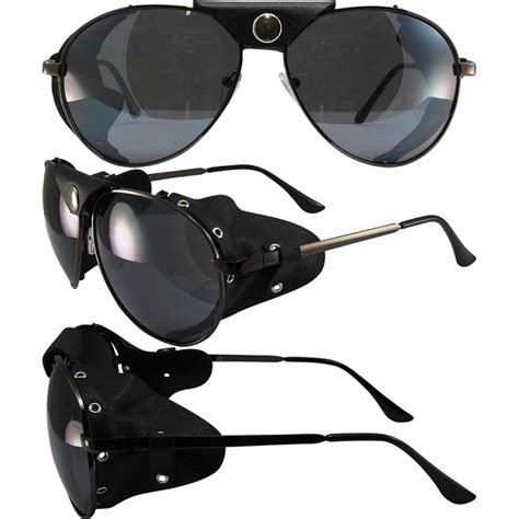 Biker Sunglasses Black Frame Smoke Lenses