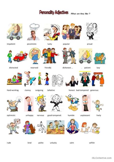 1203 Personality English Esl Worksheets Pdf And Doc