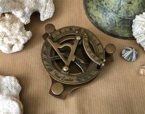 sundial compass vintage nautical 4 5 marine compasses etsy