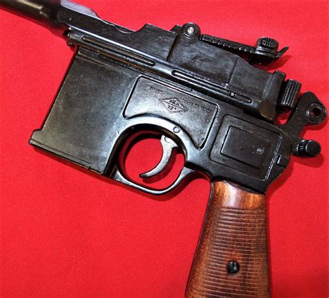 Replica Denix Ww1 Ww2 Mauser Model 1896 C96 Pistol M 1024 Wood Jb