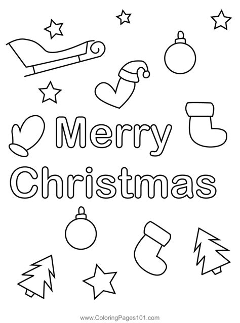 Merry Christmas Coloring Page For Kids Free Christmas Decorations