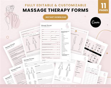 Editable Massage Therapist Forms Massage Consent Form Massage Intake Form Esthetician