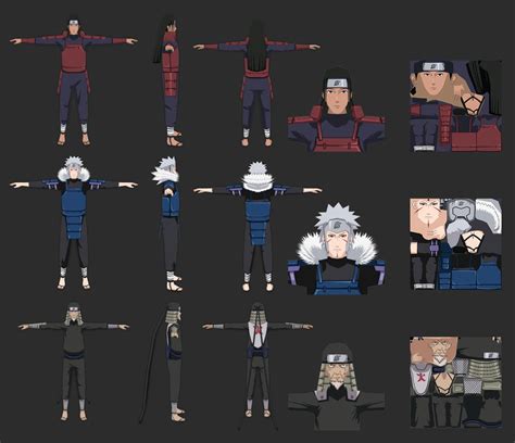 1st 2nd 3rd Hokage 3d Naruto Low Polygon By Neilcatorce On Deviantart