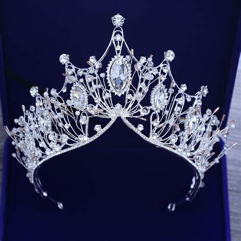 european princess wedding crowns silver bridal tiaras hairbands crystal 044