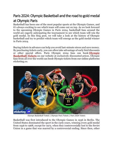 Ppt Paris 2024 Olympic Basketball And Road To Gold Medal At Olympic Paris Powerpoint
