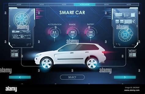 Car Service In The Style Of Hud Virtual Graphical Interface Scanning