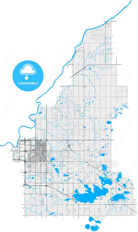 Strathcona County Alberta Canada High Resolution Vector Map Hebstreits