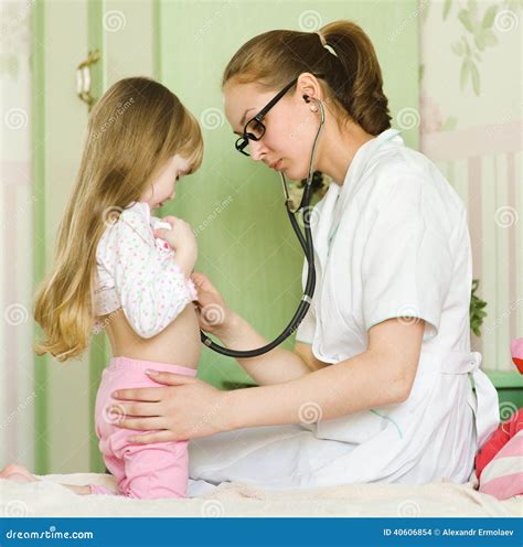 Doctor Examining Girl Stock Photo Image Of Medic Illness 40606854