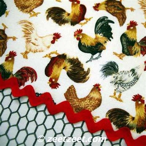 Chicken Wire Roosters Mesh White Quilt Fabric Sold By The Etsy
