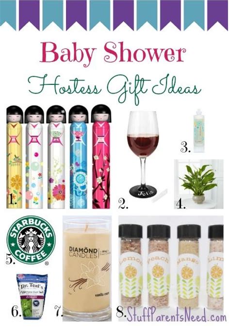 Thank your hostess by giving them the ultimate relaxation experience by giving them a spa kit that includes homemade body soaps that are natural and konjac sponges. Baby Shower Hostess Gift Ideas I Love - Stuff Parents Need ...