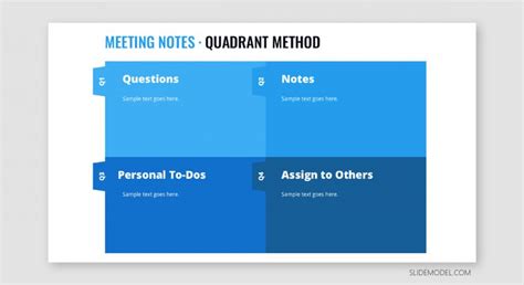 03 Meeting Notes Illustration Quadrant Method Slidemodel