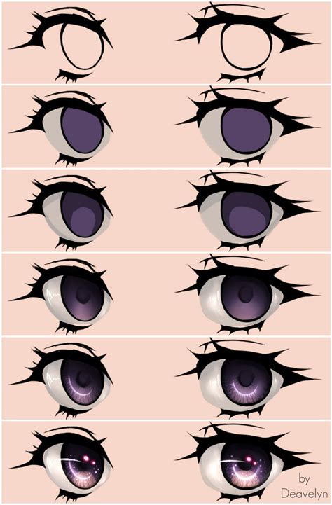 Starry Eyes Steps By Maruvie On Deviantart Anime Eye Drawing How To