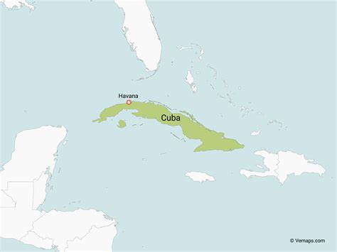 Map Of Cuba With Neighbouring Countries Free Vector Maps