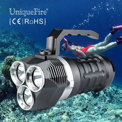 Uniquefire Dt5 3xm L2 Diving Flashlight 100 Meters Underwater 3000