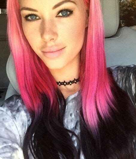 Two Toned Black And Pink Hair Colors Ideas Hair Color Pastel Pink