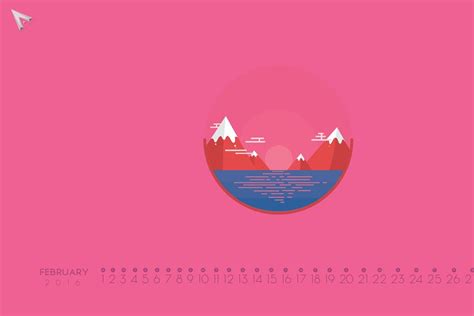 2016 Minimalist Calendar February Minimalist Calendar February