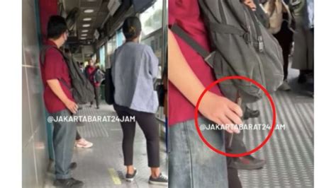 Viral Seorang Pria Diam Diam Rekam Bokong Wanita Di Halte Transjakarta