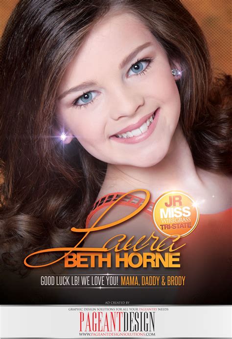 Pageant ad designed for Laura Beth Horne for the MISS TRI-STATE Pageant