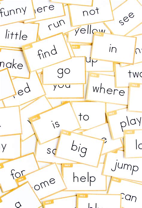 Dolch Sight Word Flashcards Preschool Sight Word Flashcards