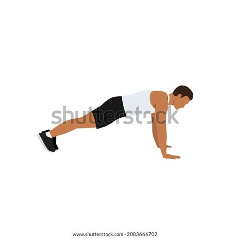 Man Doing Plank Abdominals Exercise Flat Stock Vector Royalty Free