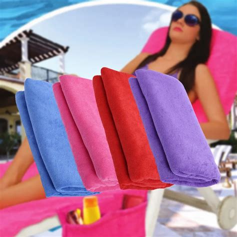 buy solid microfiber beach towel quick drying sun lounger mate holiday garden