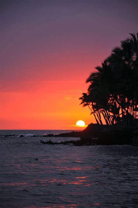 Big Island Sunset Hawaii Sunset Iphone Wallpaper Sunset Pictures