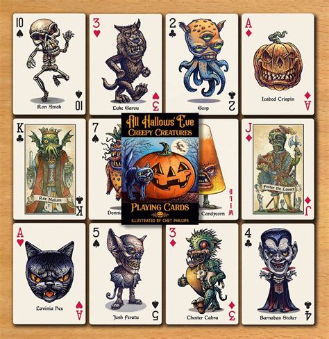 Every Card Is Wild With These Creepy Creatures Halloween Playing Cards